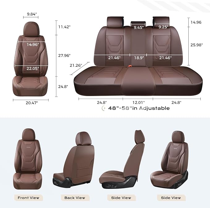 Universal Seat Covers — Full Set — Brown