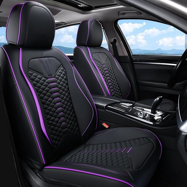 Universal Seat Covers — Front Seat — Black / Purple