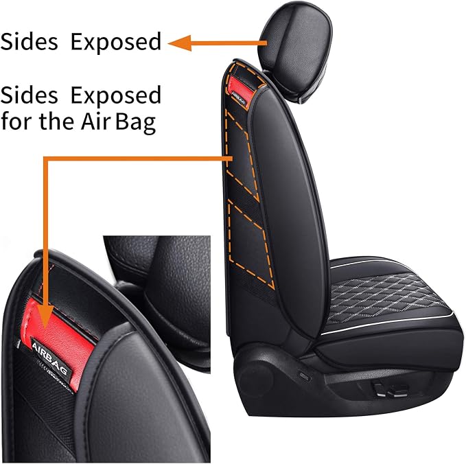 Seat Covers for Multiple Vehicles — Full Set — Black / White