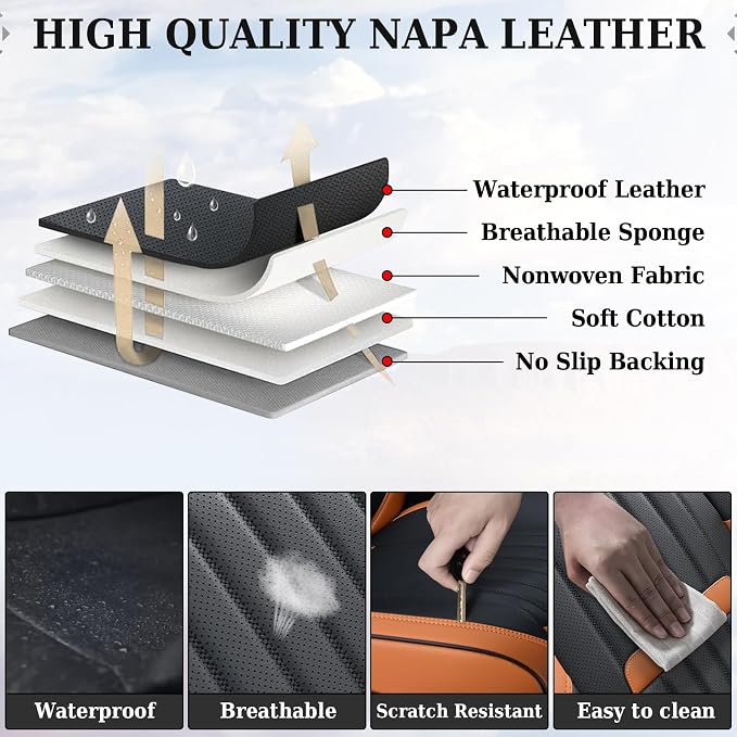 Universal Seat Covers — Full Set — Brown / Black