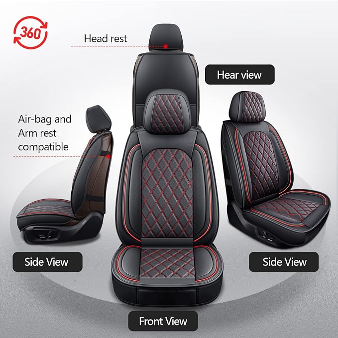 Seat Covers for Multiple Vehicles — Front Seat — Black / Red