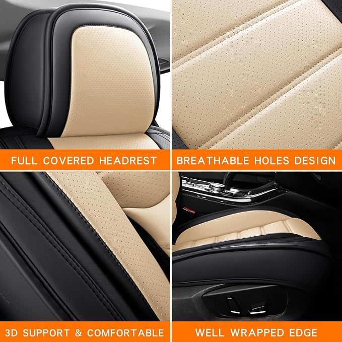Universal Seat Covers — Front Seat — Beige