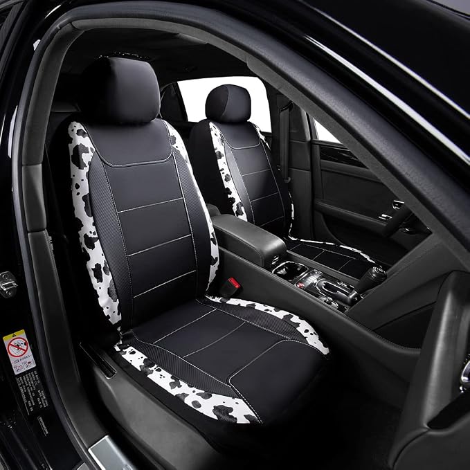 Faux Leather Car Seat Covers — Full Set — Black