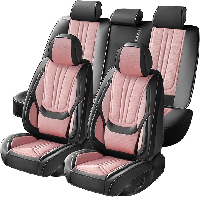 Universal Seat Covers — Full Set — Pink / Black
