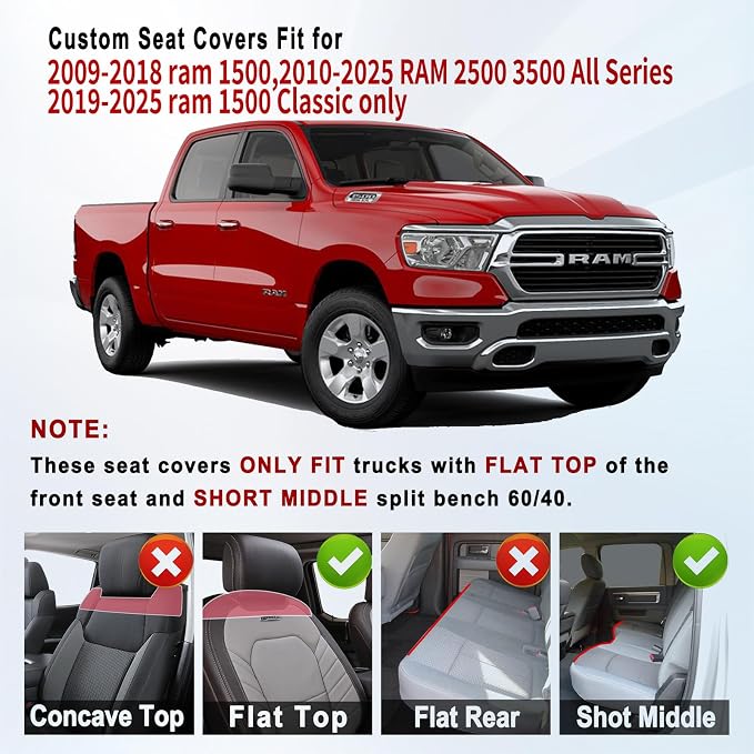 Seat Covers for Multiple Vehicles — Full Set — Black / Red