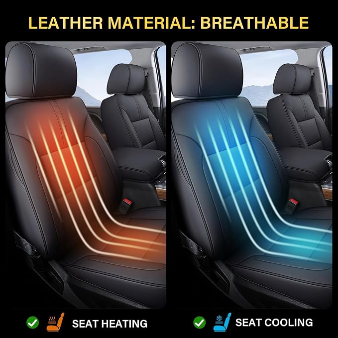 Faux Leather Seat Covers for Chevrolet Silverado / GMC Sierra — Front Seat — Black