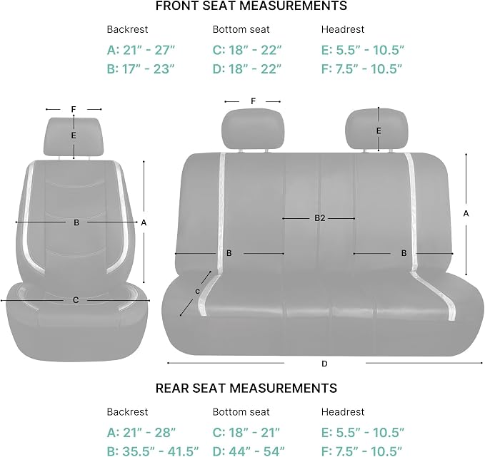 Universal Faux Leather Seat Covers — Full Set — Blue