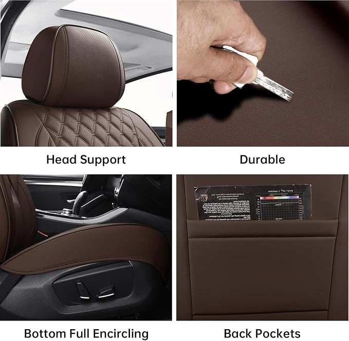 Universal Seat Covers — Full Set — Brown