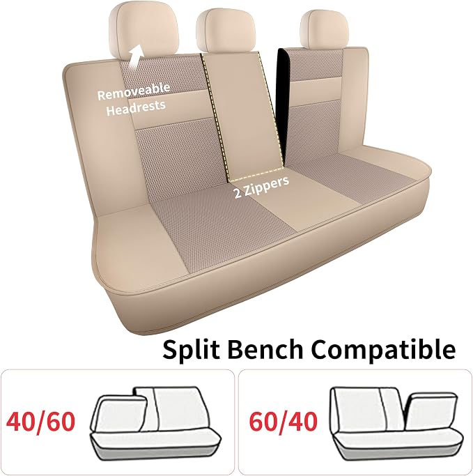 Universal Fabric Seat Covers — Beige