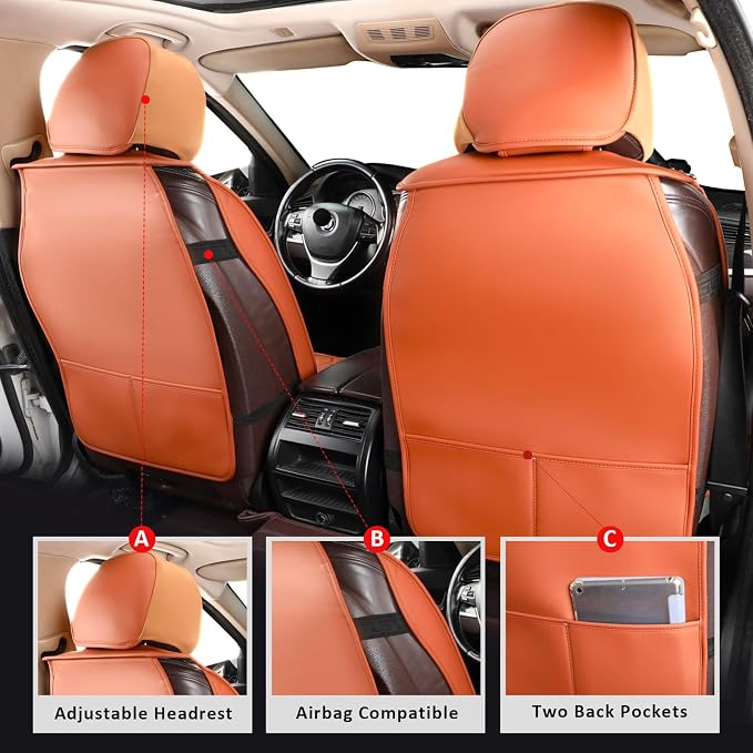 Universal Seat Covers — Front Seat — Brown