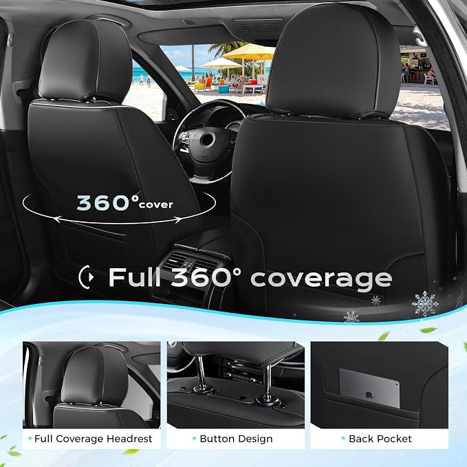 Universal Faux Leather Seat Covers — Front Seat