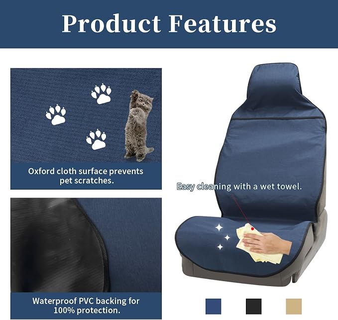 Car Seat Covers — Front Seat — Navy