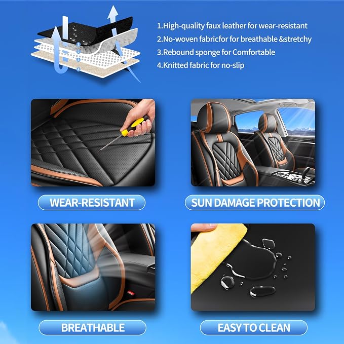 Seat Covers for Nissan Titan — Full Set — Brown