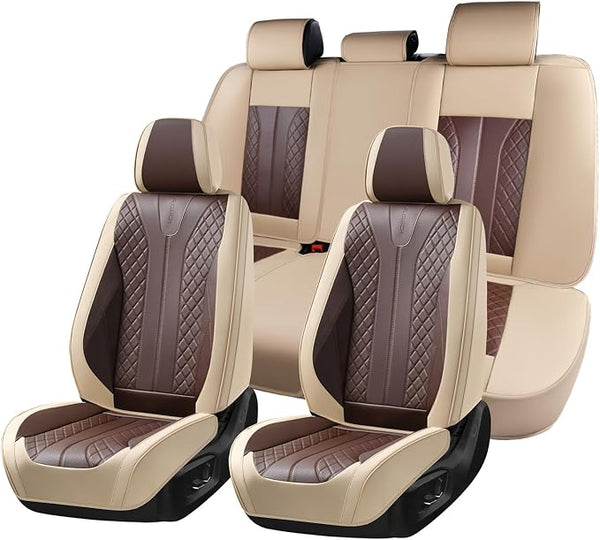 Universal Seat Covers — Full Set — Beige / Coffee