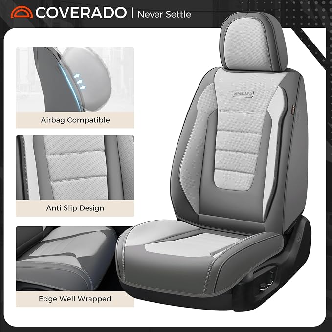 Universal Seat Covers — Front Seat — Gray