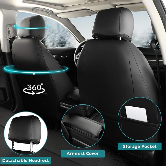 Faux Leather Seat Covers for Honda Civic — Full Set — Black