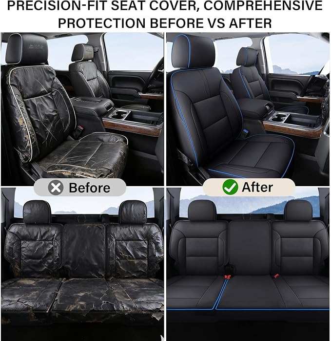Faux Leather Seat Covers for Chevrolet Silverado / GMC Sierra — Full Set