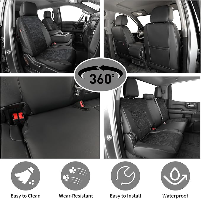 Faux Leather Seat Covers for Chevrolet Silverado — Black / Gray