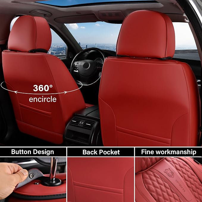 Universal Seat Covers — Full Set — Red