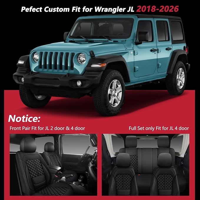 Faux Leather Car Seat Covers — Front Seat — Black
