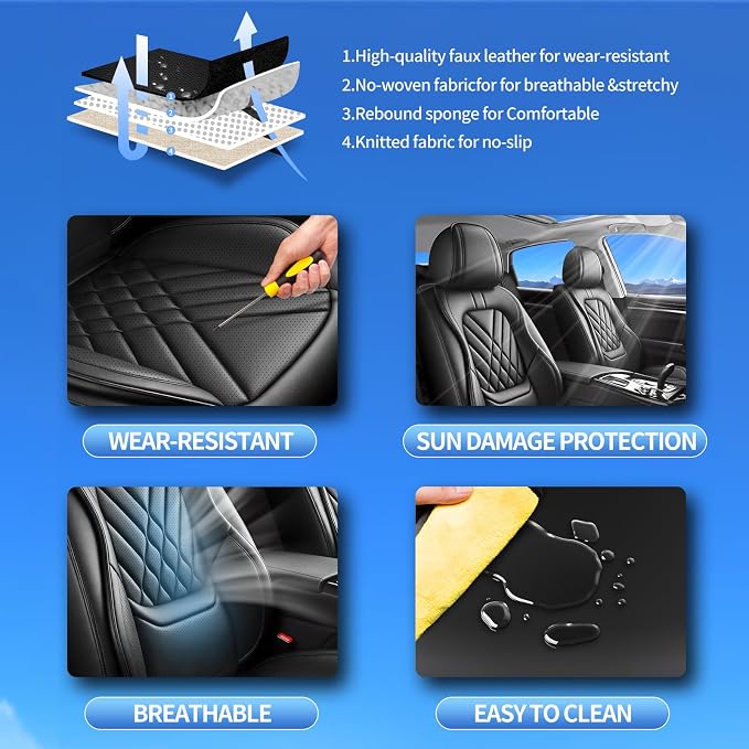 Seat Covers for Nissan Titan — Front Seat — Black