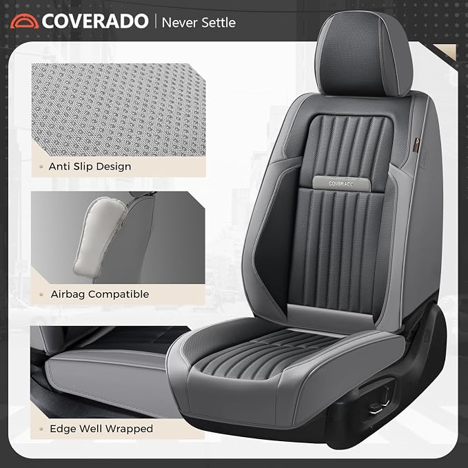 Universal Seat Covers — Front Seat — Gray / Black