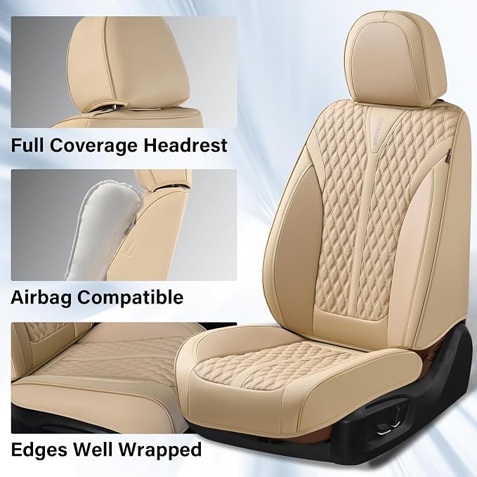 Universal Seat Covers — Front Seat — Beige