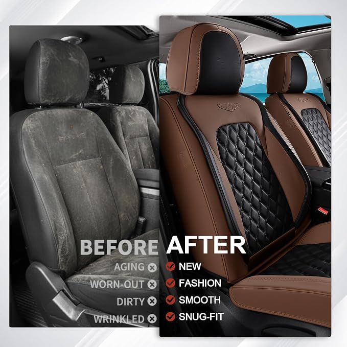 Universal Faux Leather Seat Covers — Full Set