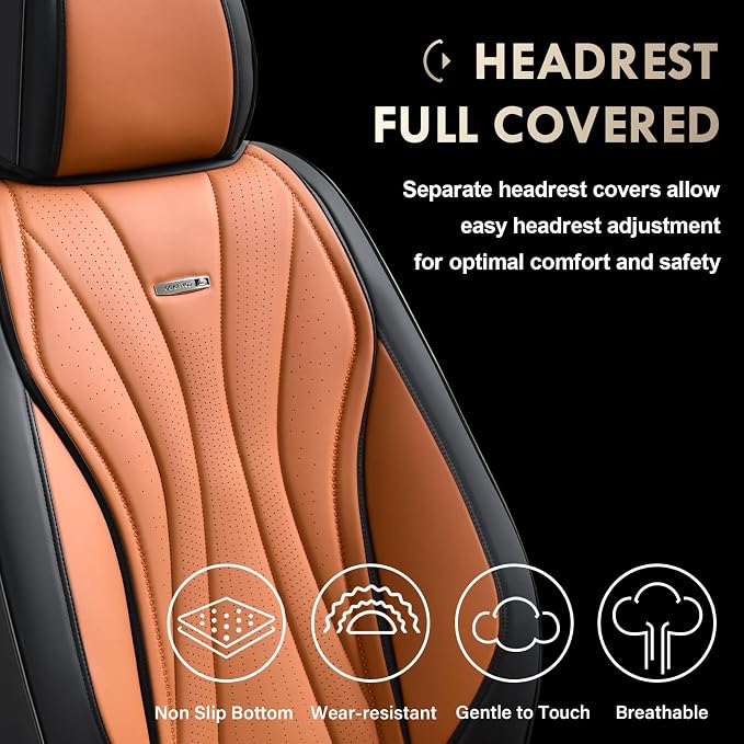 Universal Seat Covers — Full Set — Black / Brown