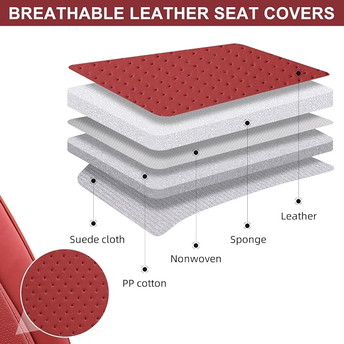 Universal Seat Covers — Front Seat — Red