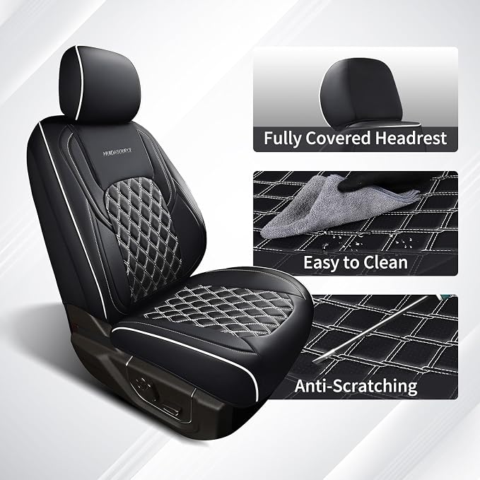 Seat Covers for Chevrolet Silverado / GMC Sierra — Front Seat — Black / White