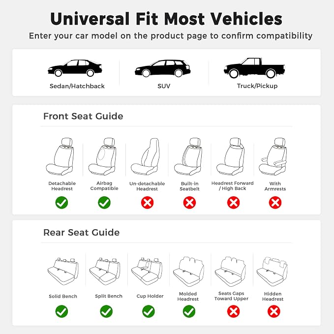 Universal Seat Covers — Full Set — Coffee