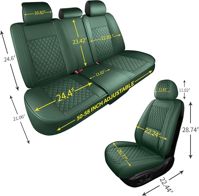Universal Seat Covers — Front Seat — Green