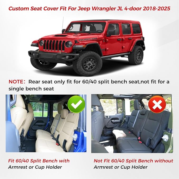 Seat Covers for Jeep Wrangler — Full Set — Black / Blue