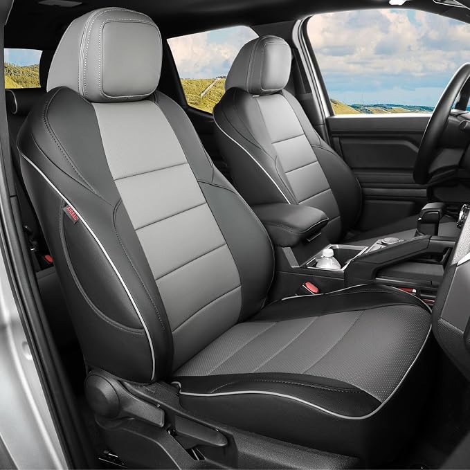 Faux Leather Seat Covers for Toyota Tacoma — Full Set — Black / Gray
