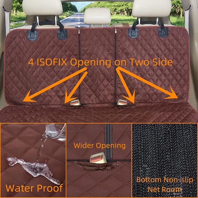 Pet Car Seat Protector — Coffee / Brown
