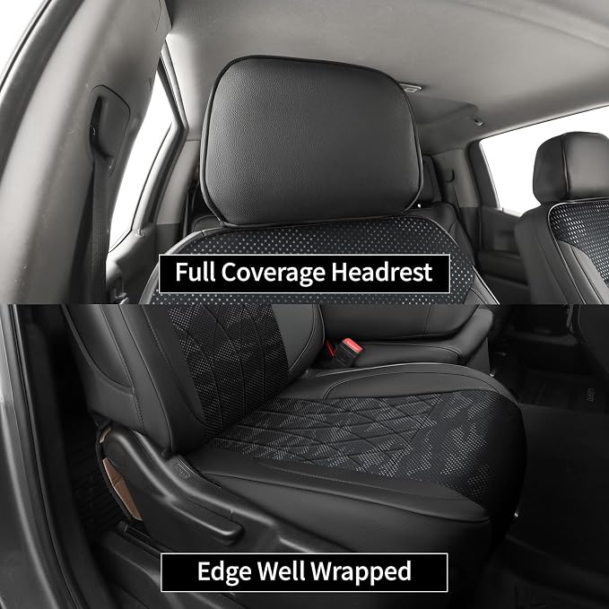 Faux Leather Seat Covers for Chevrolet Silverado — Full Set — Black / Gray