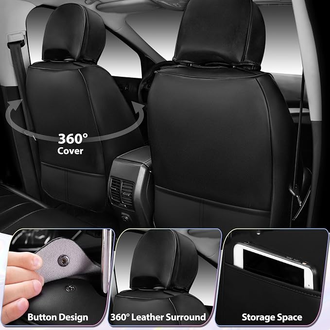 Universal Faux Leather Seat Covers — Front Seat