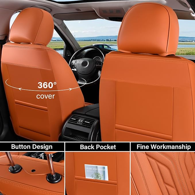 Universal Seat Covers — Front Seat — Orange