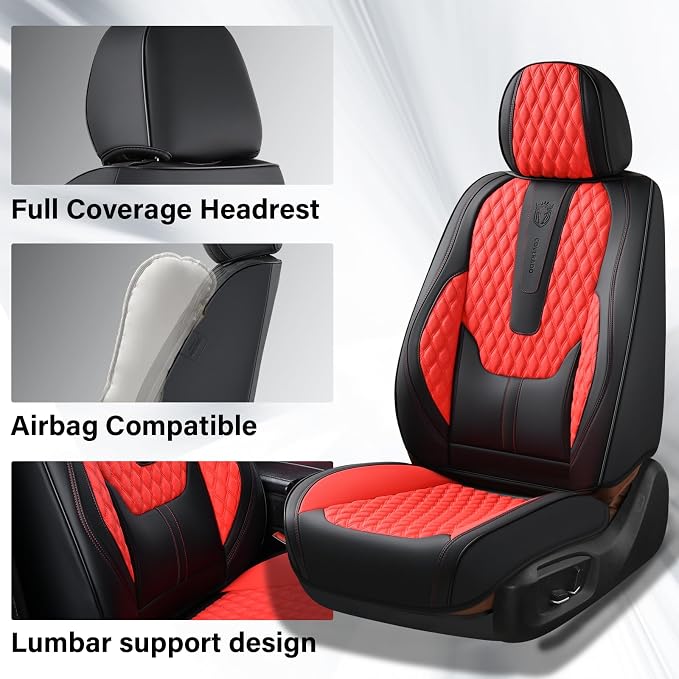Universal Seat Covers — Full Set — Red / Black