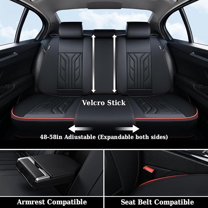 Universal Seat Covers — Front Seat — Black / Red
