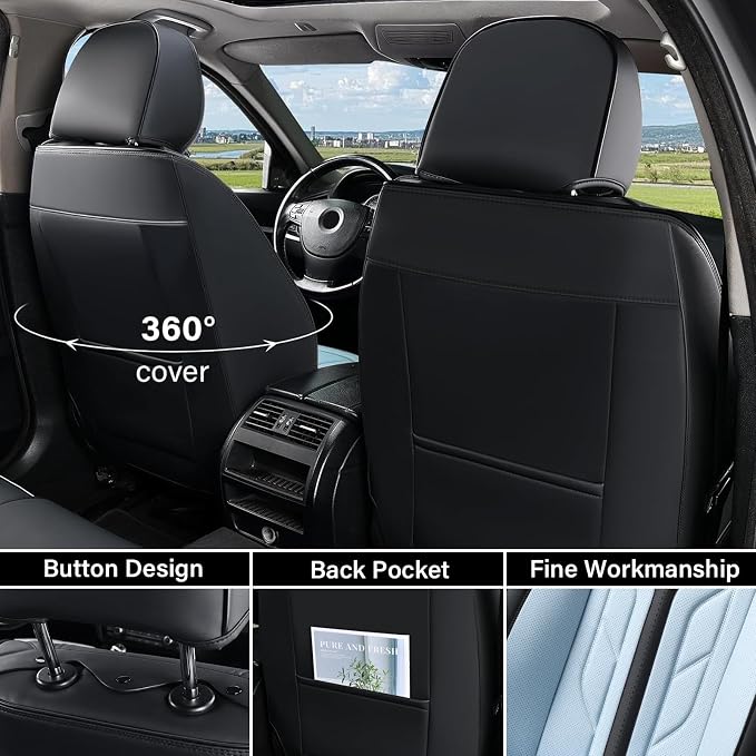 Universal Seat Covers — Front Seat — Black / Blue