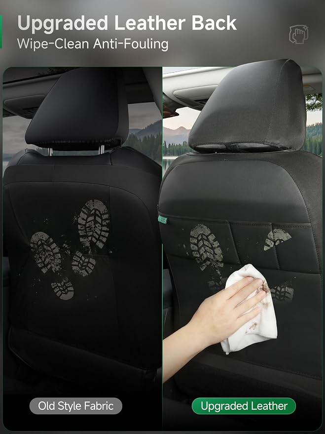 Faux Leather Seat Covers for Multiple Vehicles — Front Seat — Black