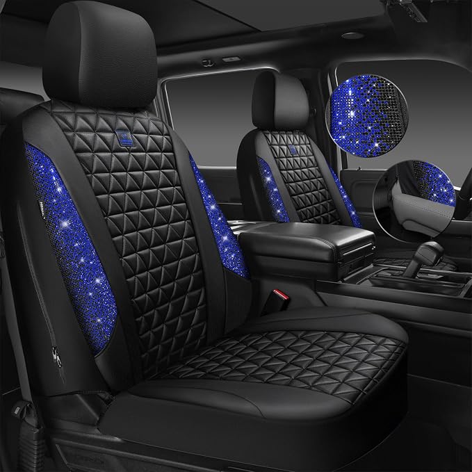 Universal Seat Covers — Full Set — Black / Blue