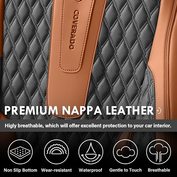 Universal Seat Covers — Full Set — Brown / Black