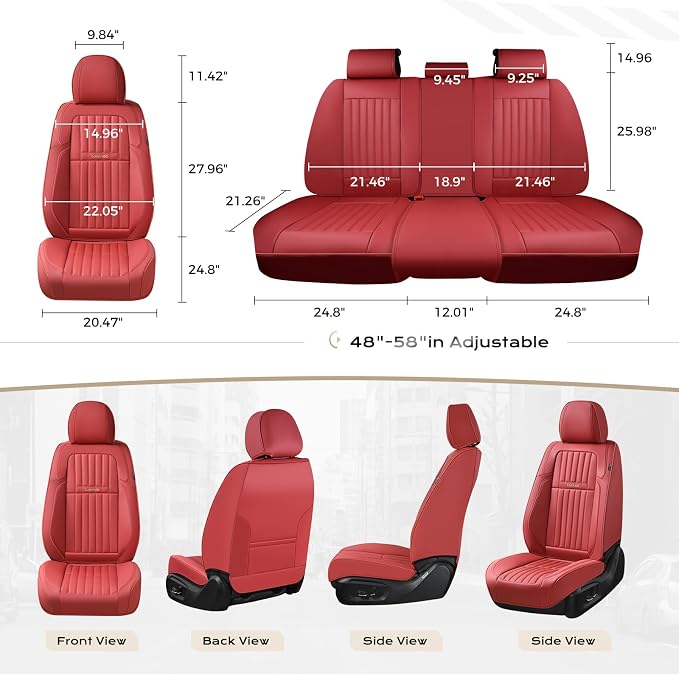 Universal Seat Covers — Front Seat — Red