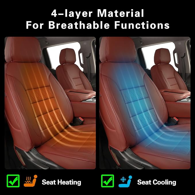 Faux Leather Seat Covers for Chevrolet Silverado — Full Set — Burgundy