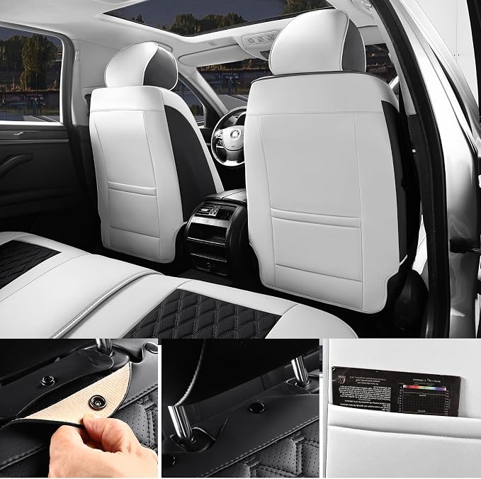 Universal Seat Covers — Front Seat — Black / White