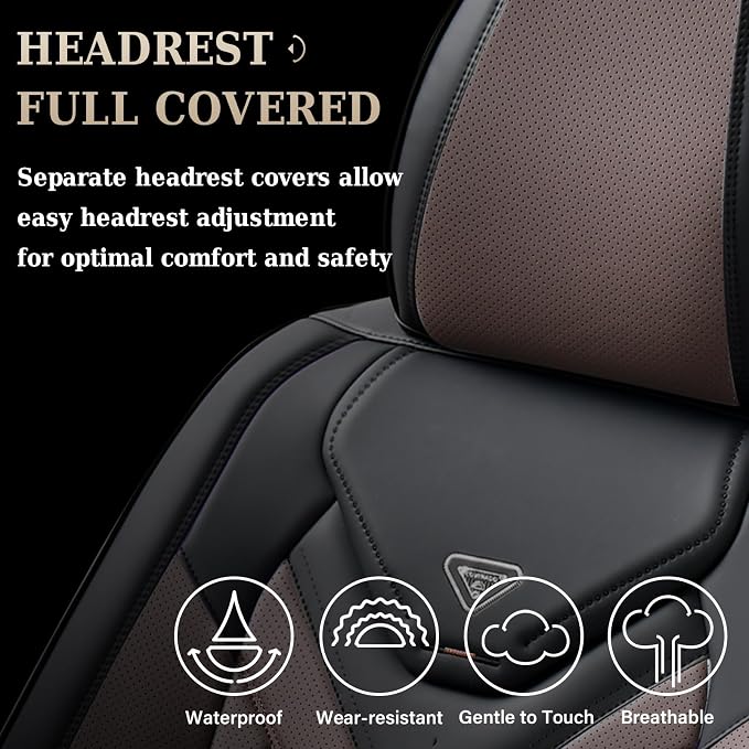 Universal Seat Covers — Full Set — Black / Coffee
