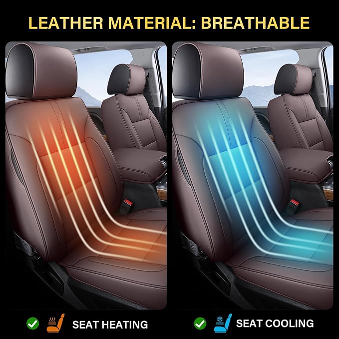Faux Leather Seat Covers for Chevrolet Silverado / GMC Sierra — Front Seat — Brown